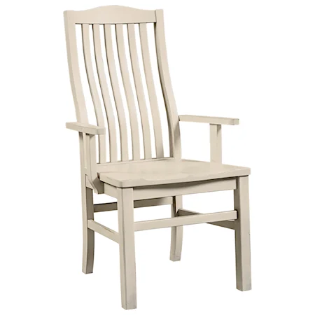 Solid Wood Cherry Vertical Slat Arm Chair